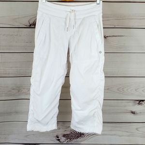 Lululemon • 2 athletic pants capri utility drawstring white